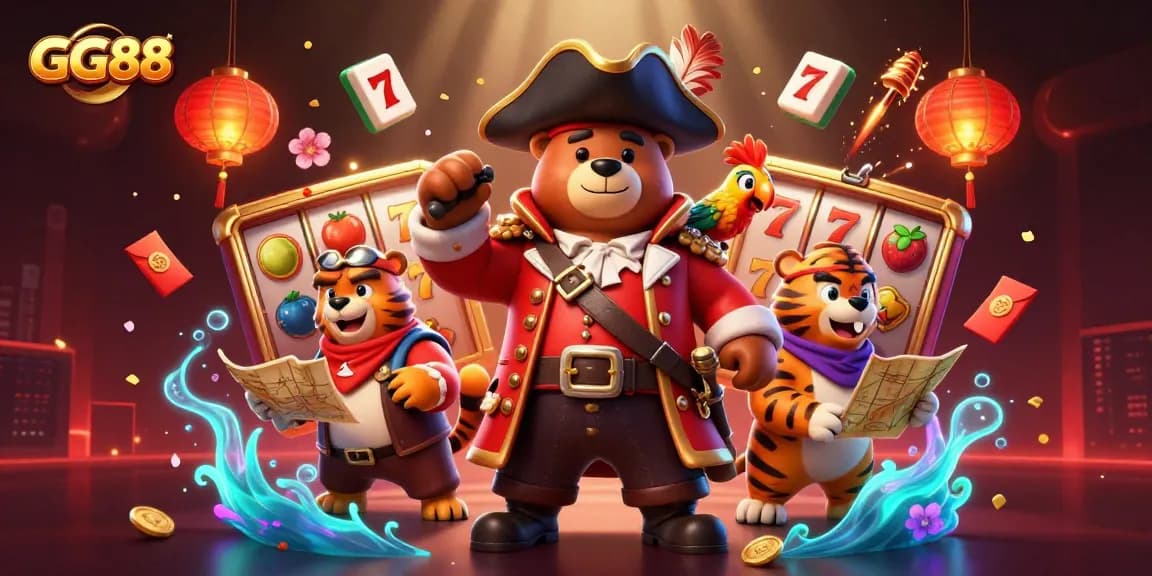 Engage in thrilling casino action with GG88, featuring vibrant characters and immersive game elements.