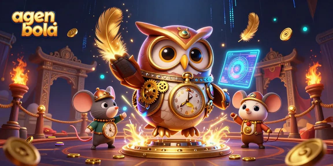 Engage in winning strategies with agen judi bola at a futuristic 3D casino scene.