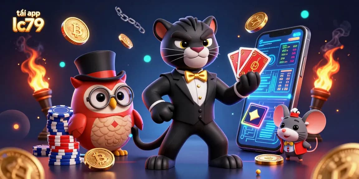 Chơi game tại tải app lc79 với những nhân vật hoạt hình hấp dẫn trong sòng bạc 3D.