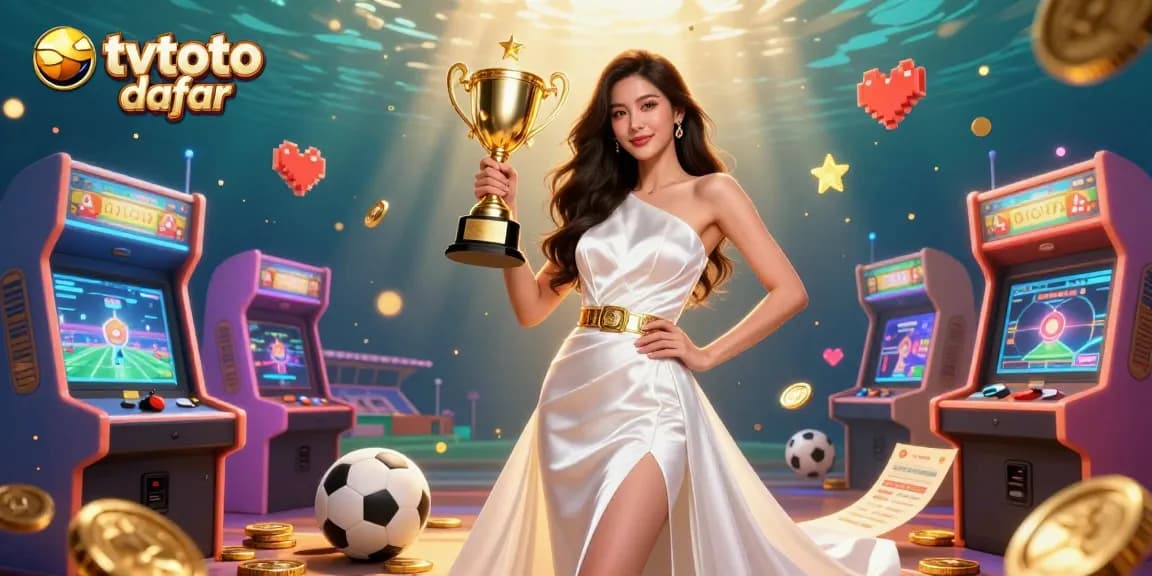 Experience the thrill of tvtoto daftar with lively visuals showcasing sports betting elements and arcade games.