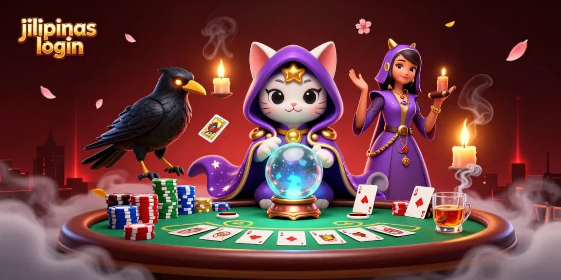 Engage with Jilipinas login at a vibrant online casino scene filled with dynamic gaming elements.