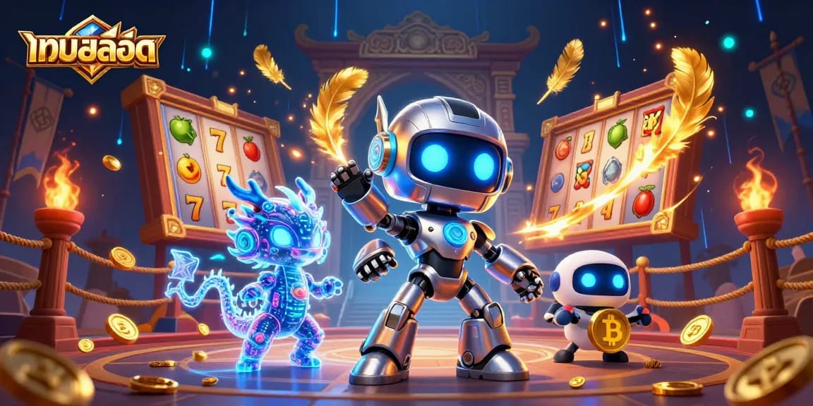 เกมสล็อต หมุนวงล้อโชคลาภในภาพการ์ตูนสามมิติที่มีสีสันสดใส