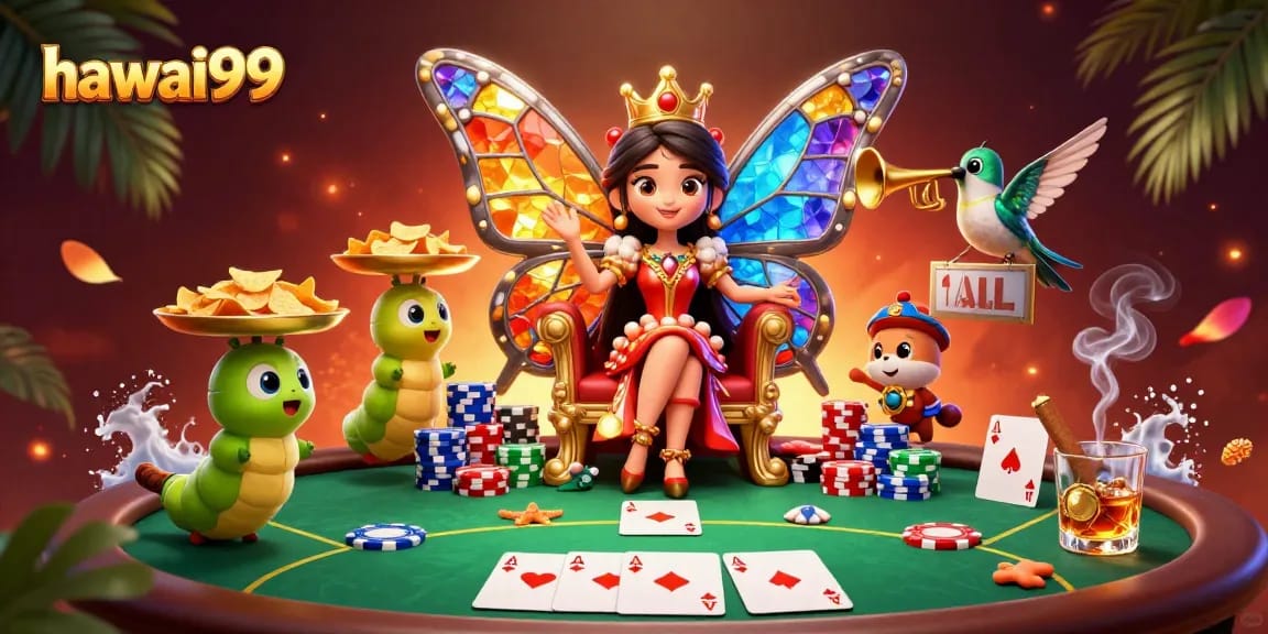 Bet on exciting games with hawai99 in this vibrant casino scene filled with poker elements.