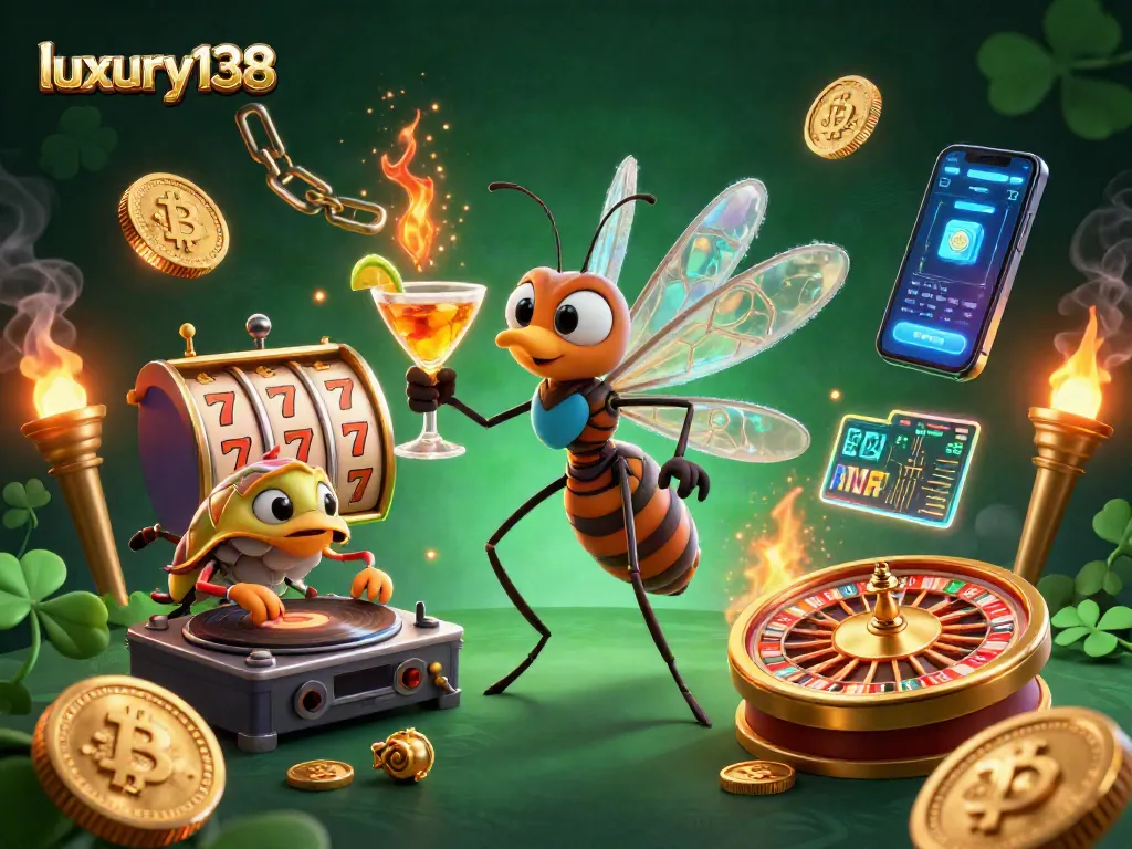Engage in thrilling gameplay with luxury138 as a frozen mosquito mascot and trilobite DJ spin the winning jackpot!