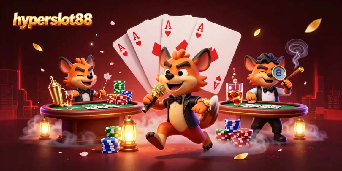 Experience exciting gameplay with hyperslot88 at a vibrant comedy casino atmosphere featuring hyenas.