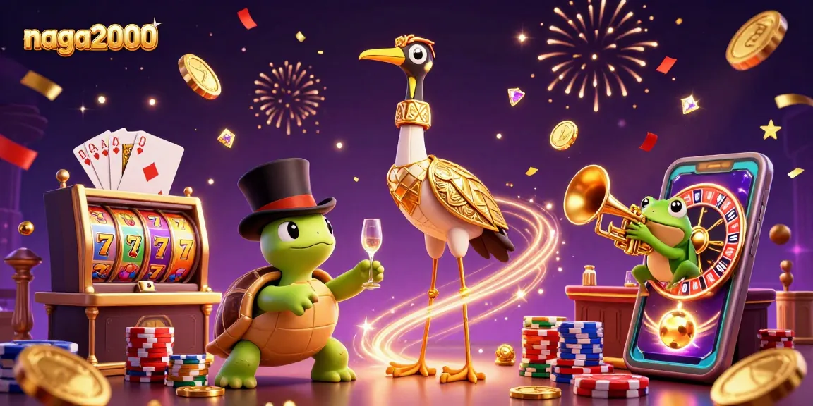 Naga2000 menampilkan suasana slot dengan karakter lucu dan elemen mencolok yang menggambarkan keseruan bermain.