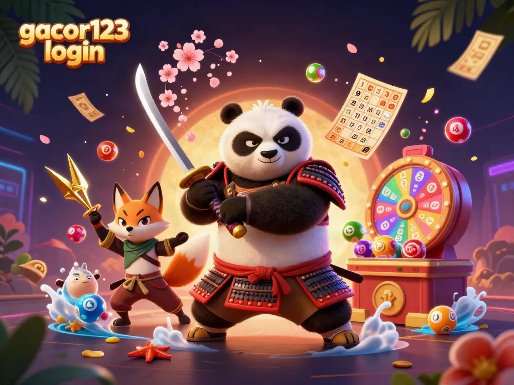 Engage in thrilling gameplay with gacor123 login, featuring dynamic casino elements and vibrant 3D characters.