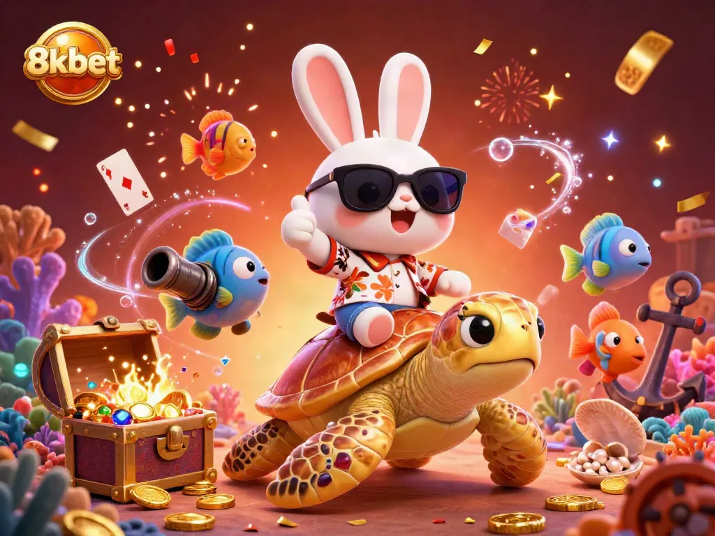Experience the thrill of 8xbet online betting with vibrant characters amidst an underwater casino adventure.