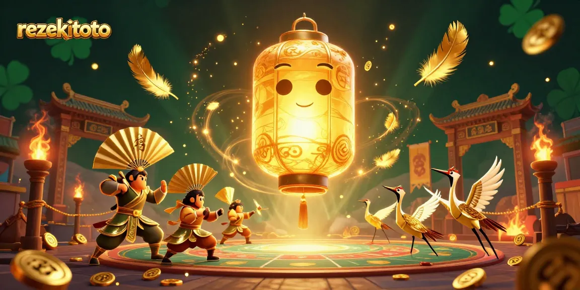Join the online gambling fun with rezekitoto, featuring exciting characters and vibrant casino elements.