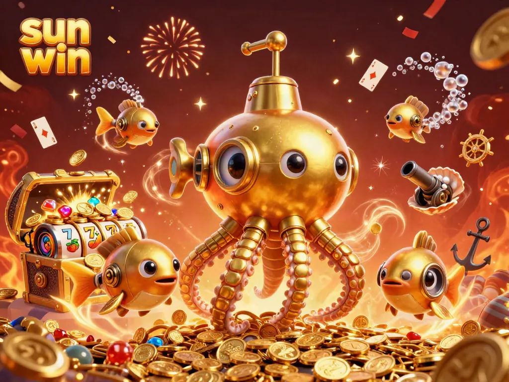 Experience thrilling wins at sun win with a vivid underwater adventure featuring golden treasures and slot reels.