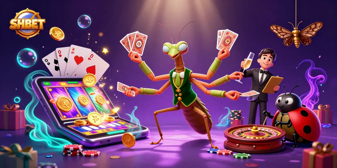 Engage in thrilling SHBET action with a vibrant, colorful 3D gambling scene featuring animated characters and casino elements.