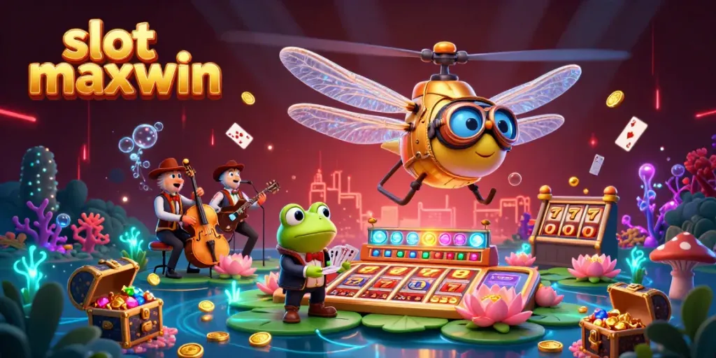 Menangkan slot maxwin dengan ilustrasi kasino 3D penuh warna dan aksi menarik.