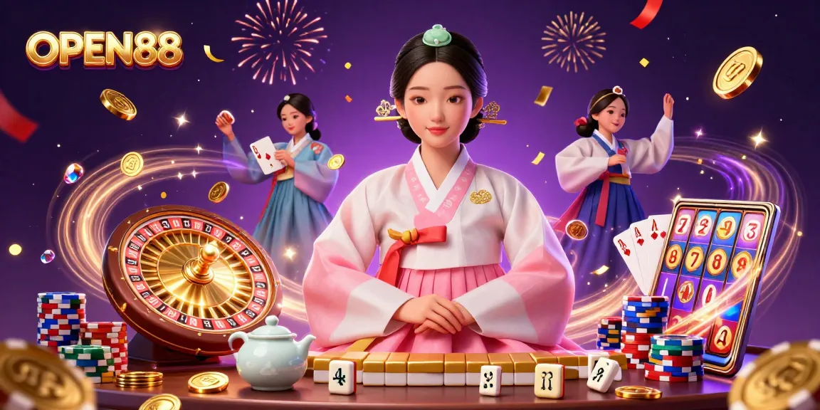 Engage with unique gaming experiences at OPEN88, featuring a stunning casino illustration with excitement and vibrant designs.
