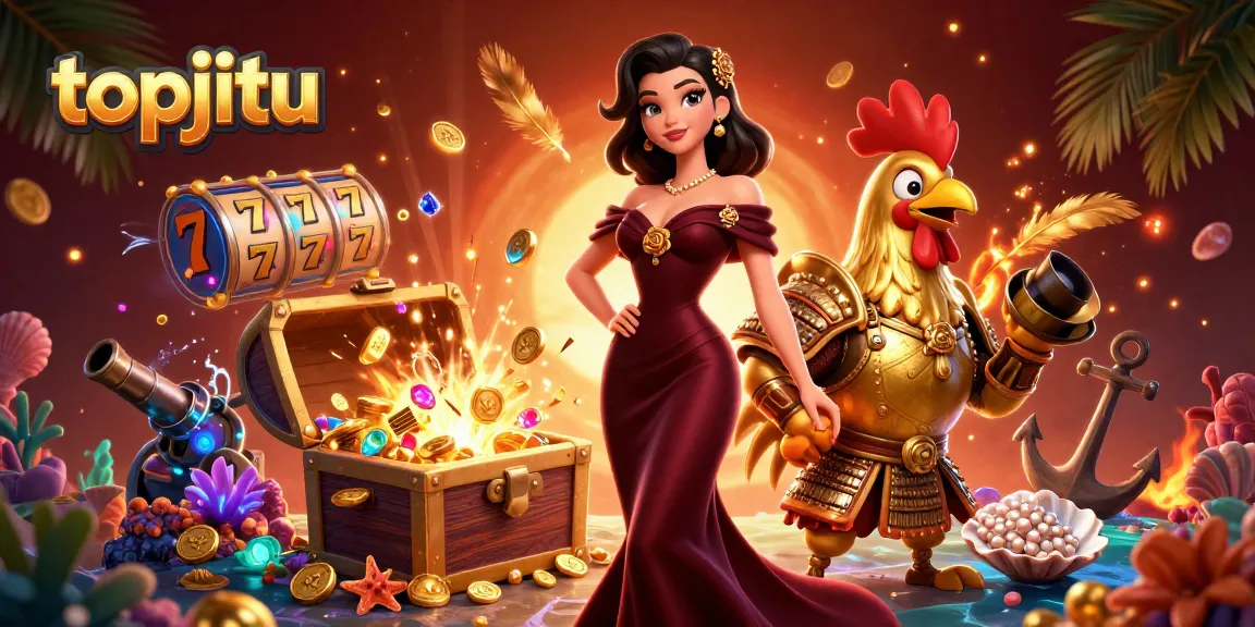 Experience thrilling wins with topjitu in a vibrant online casino scene featuring dynamic characters and games.