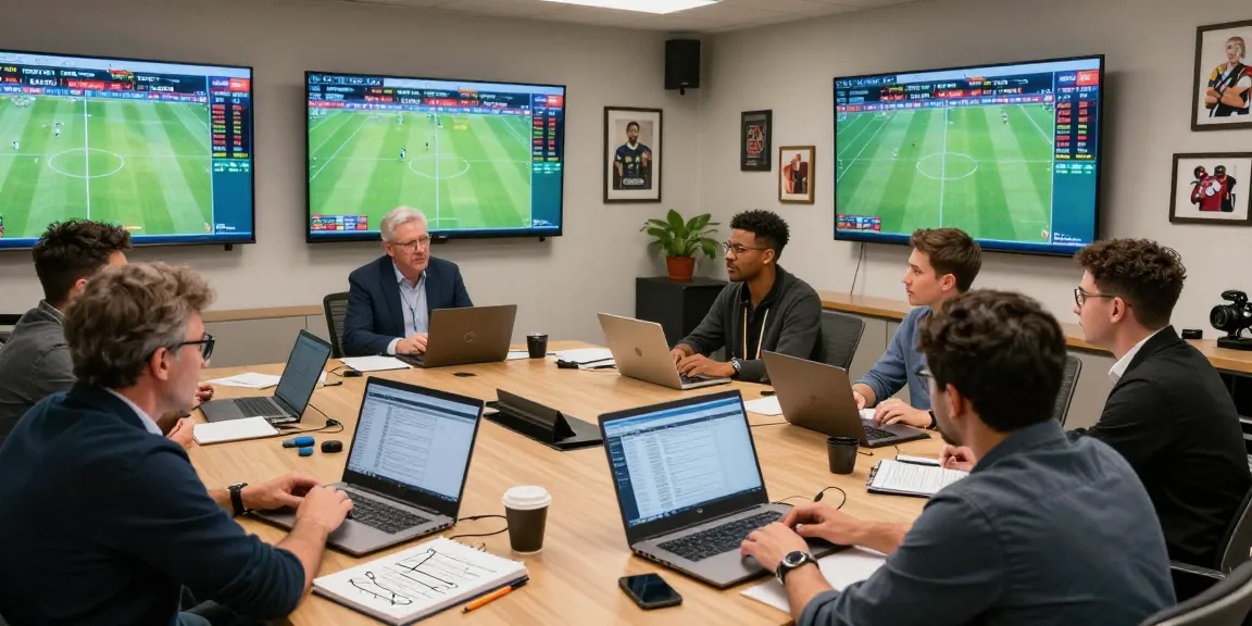 Soccer betting analysis environment highlighting key sports data, keo nha cai insights, and collaborative strategizing.