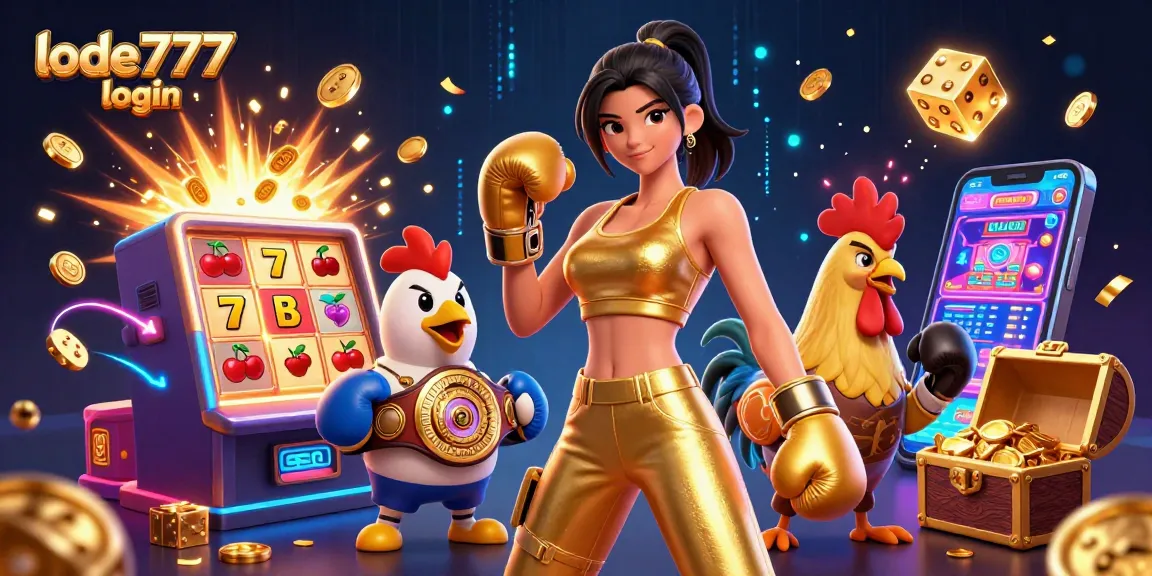 Experience lode777 login with thrilling slot machines and dynamic gaming action in a colorful casino scene.