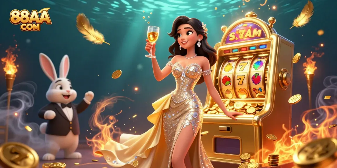 Win big at 88AA COM with a stunning jackpot scene showcasing excitement and elegance.