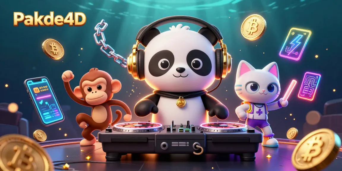 Engage in thrilling gameplay with Pakde4D's vibrant 3D casino scene featuring dynamic characters and crypto elements.