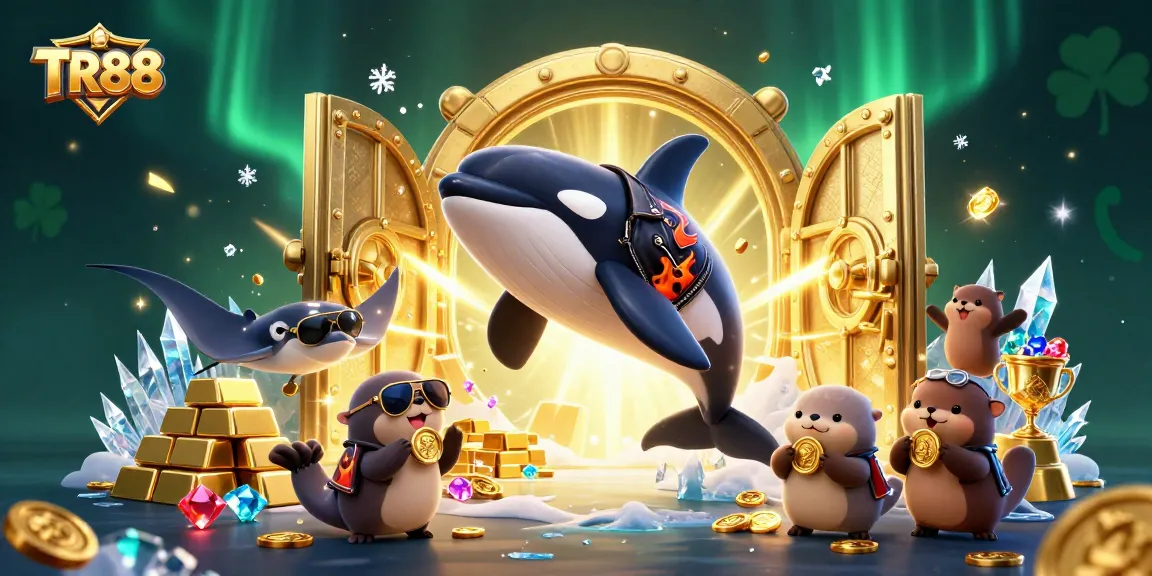 TR88 delivers an exciting online casino experience with vibrant characters and treasures in a dynamic scene.
