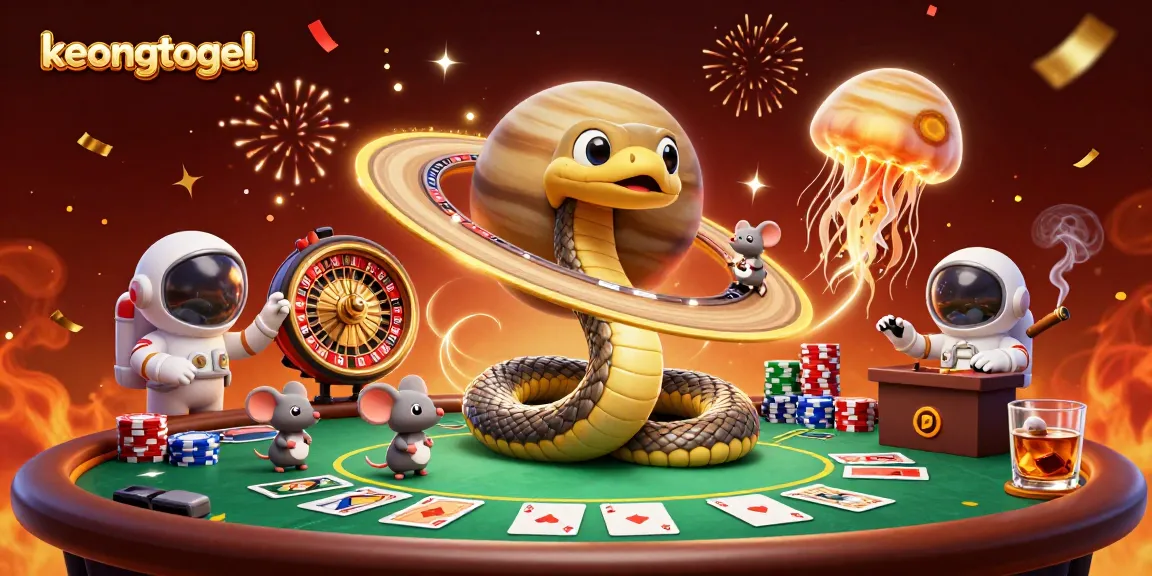 Enhance your winning chances with keongtogel's cosmic casino illustration featuring betting astronauts.