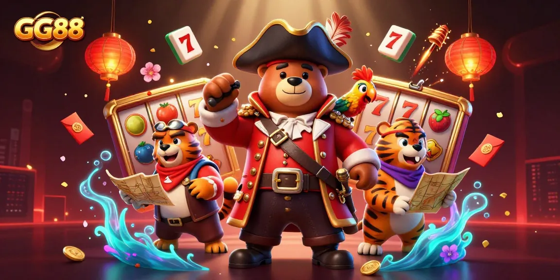 Engage in thrilling casino action with GG88, featuring vibrant characters and immersive game elements.