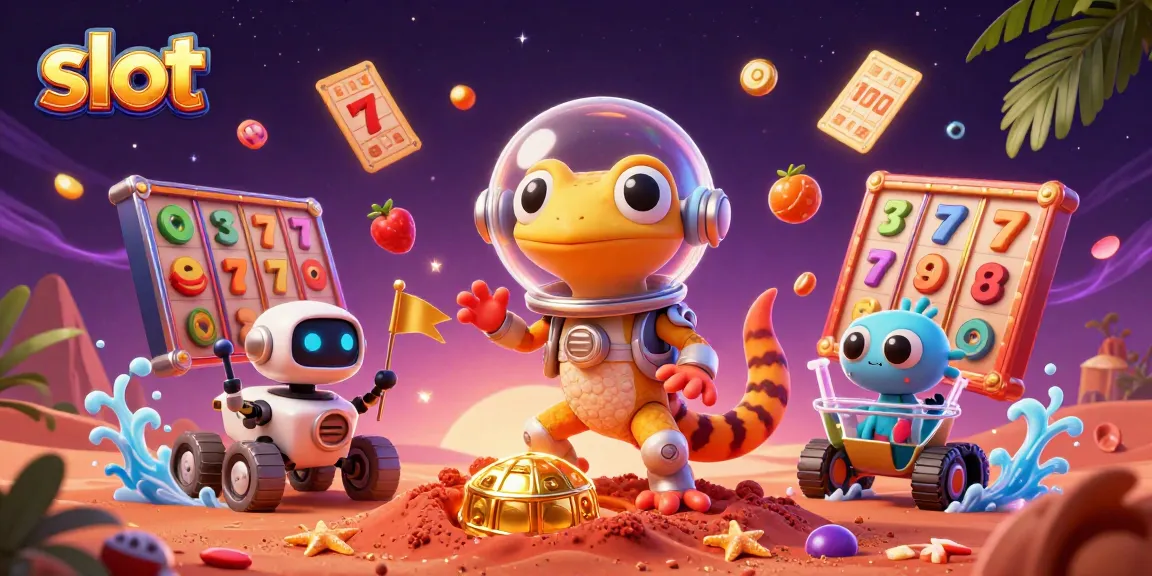 Menangkan slot dengan gecko luar angkasa menemukan kasino emas di Mars.