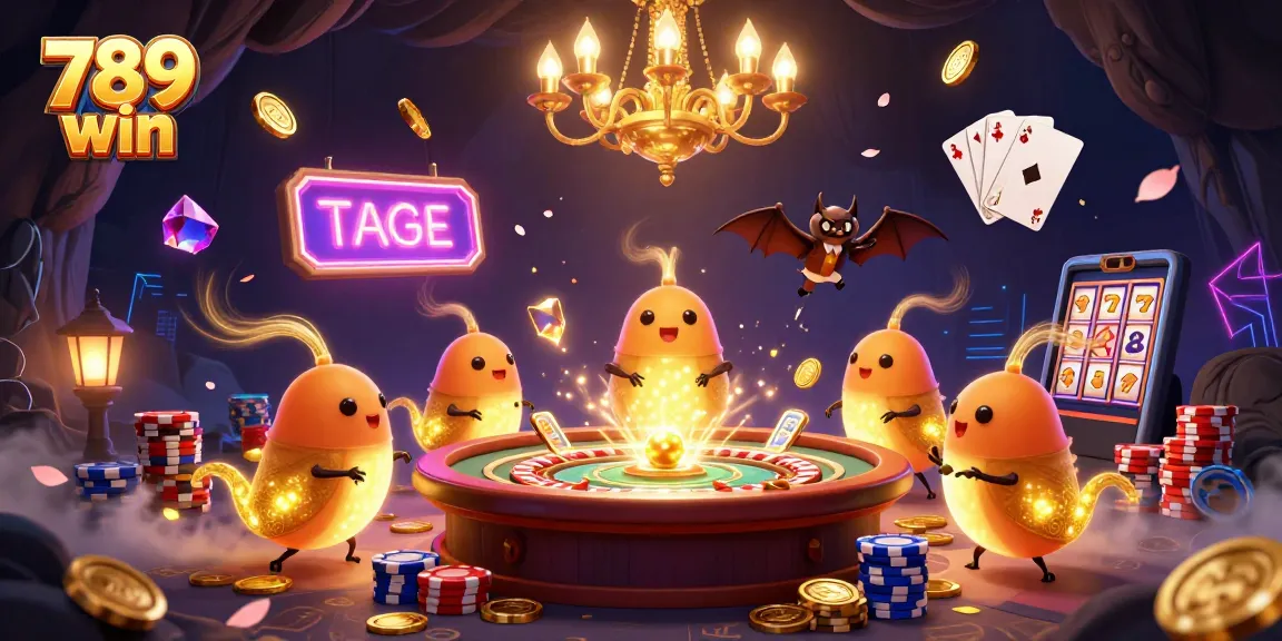 Experience thrilling gaming at 789 win with glowworms in a vibrant casino scene.