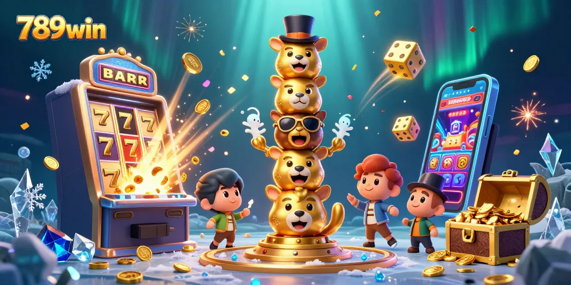 Win big with 789win's vibrant 3D casino scene showcasing thrilling jackpots and gaming excitement.