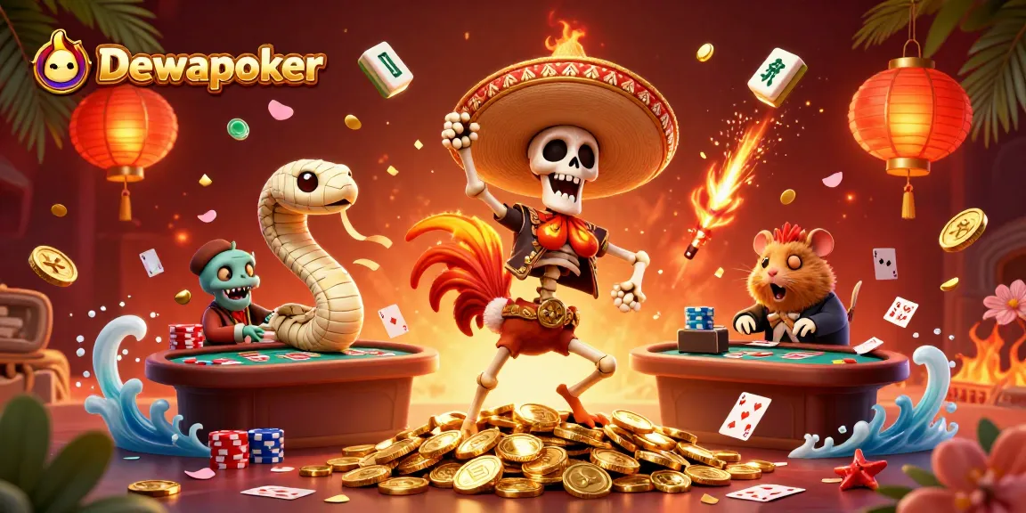 Dewapoker provides exciting poker games, featuring lively 3D characters and vibrant casino elements.