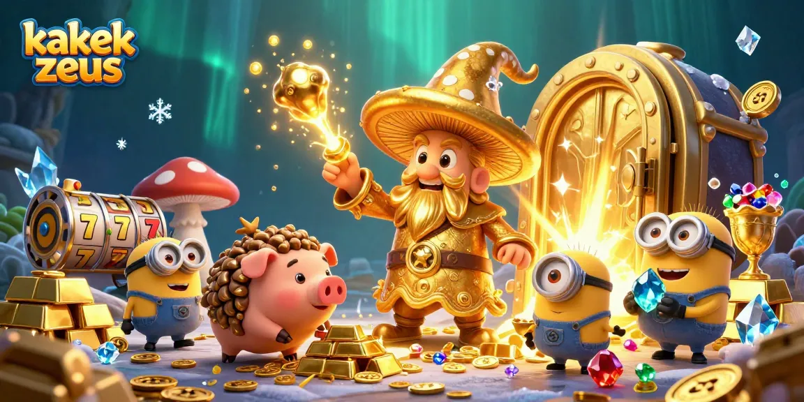 Experience thrilling wins with kakek zeus in this vibrant slot game scene, capturing golden treasures and magic.