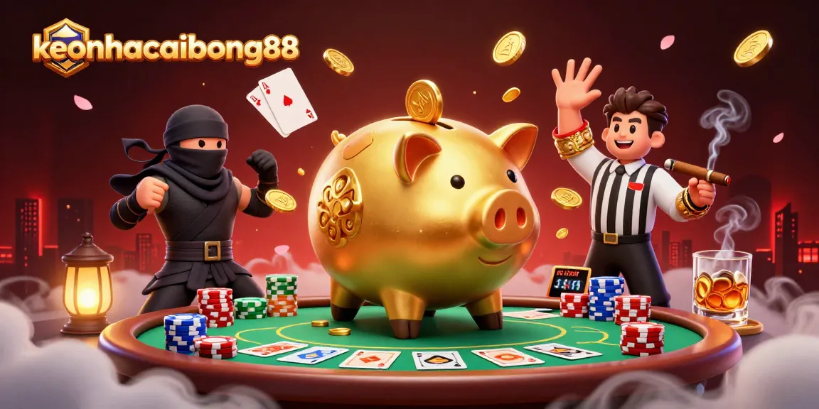 Experience exhilarating gameplay with keonhacaibong88, featuring vibrant cartoon characters in a lively casino scene.