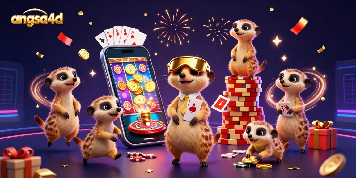 Experience angsa4d with meerkats orchestrating an exciting online casino scene full of vibrant gaming elements.