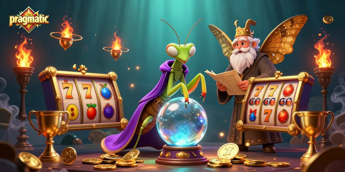 Engage in pragmatic slot gaming strategies with colorful slot reels, golden elements, and energetic characters.