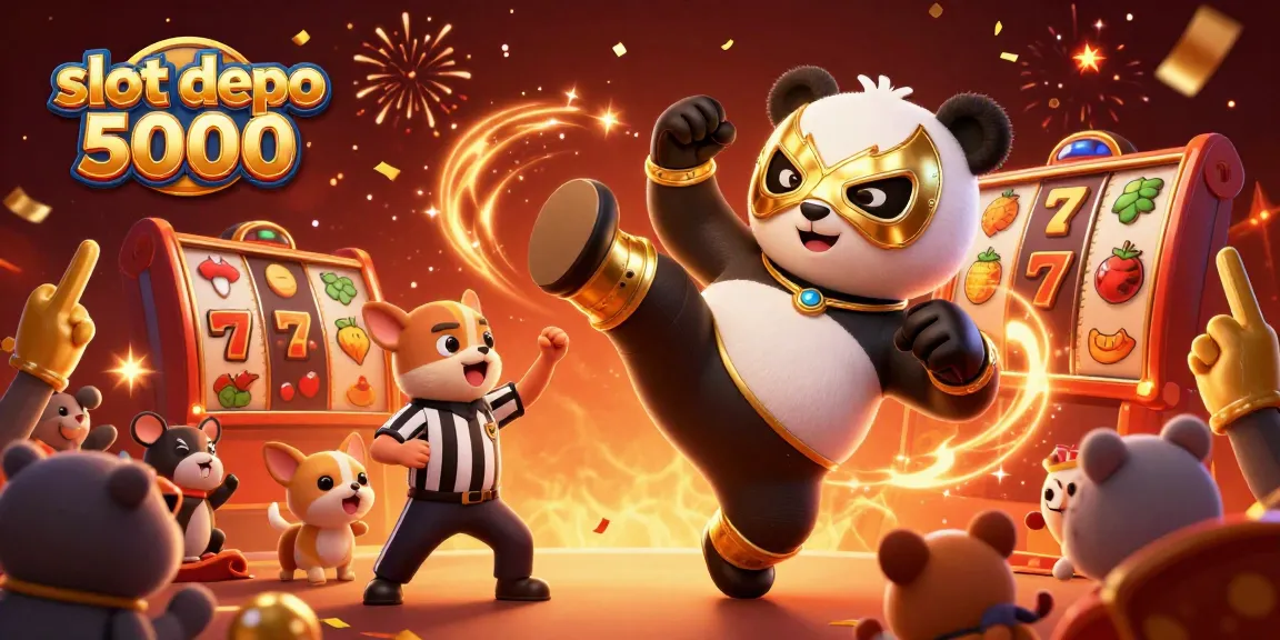Experience big wins with slot depo 5000, featuring lively characters and exciting game elements.