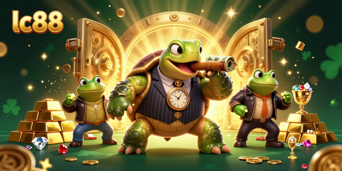 Join the thrilling adventure at lc88, featuring gaming icons in a vibrant casino scene.