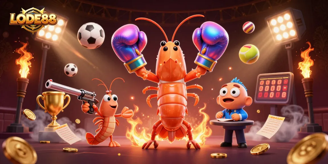 Bet on LODE88 for thrilling sports action with dynamic characters and vibrant casino elements.
