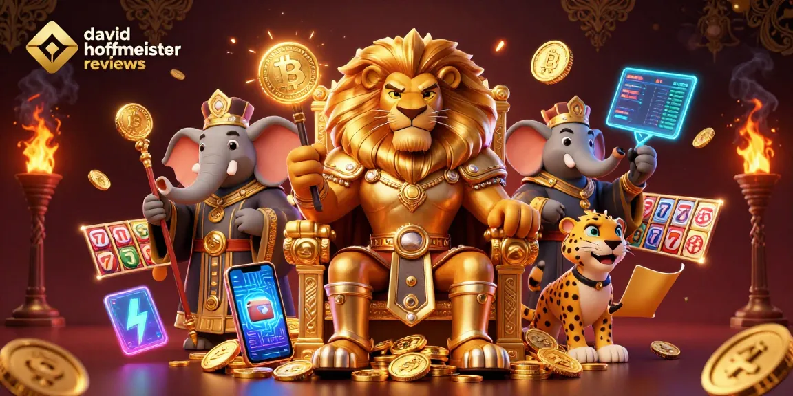 Experience thrilling david hoffmeister reviews in a vibrant casino setting featuring a lion king and slot games.