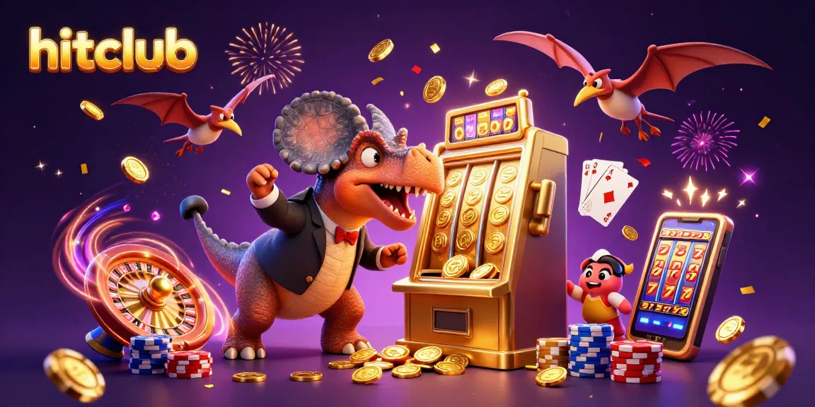 hitclub showcases dynamic casino action with a pachycephalosaurus winning slot jackpots.