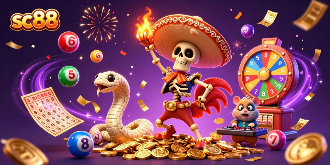 Experience the excitement of sc88 with dynamic characters and colorful elements celebrating in a casino scene.