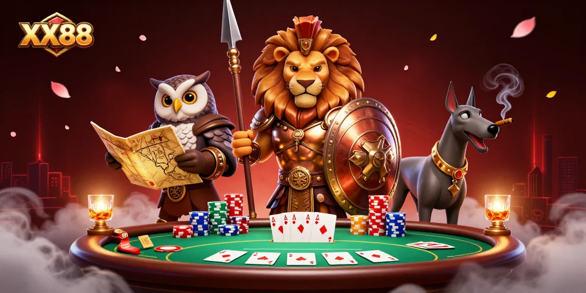 Engage with the thrilling essence of XX88 as a Spartan lion and allies dominate the poker scene.