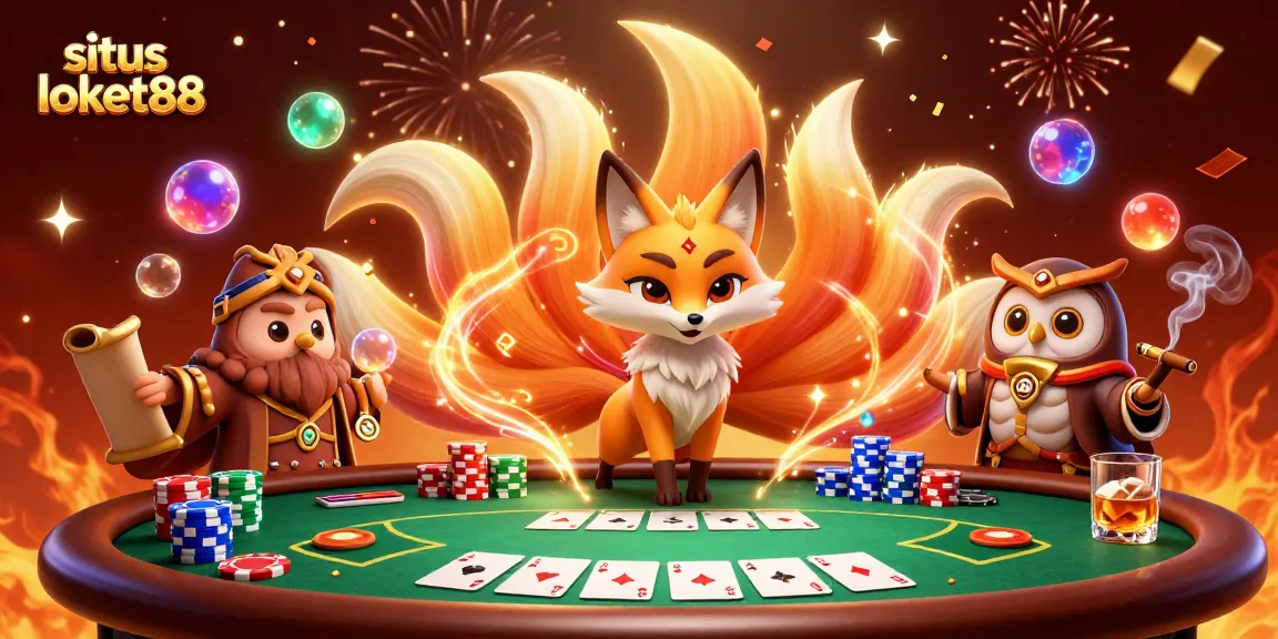 Experience the adventure of situs loket88 with vibrant 3D illustrations of gaming excitement.