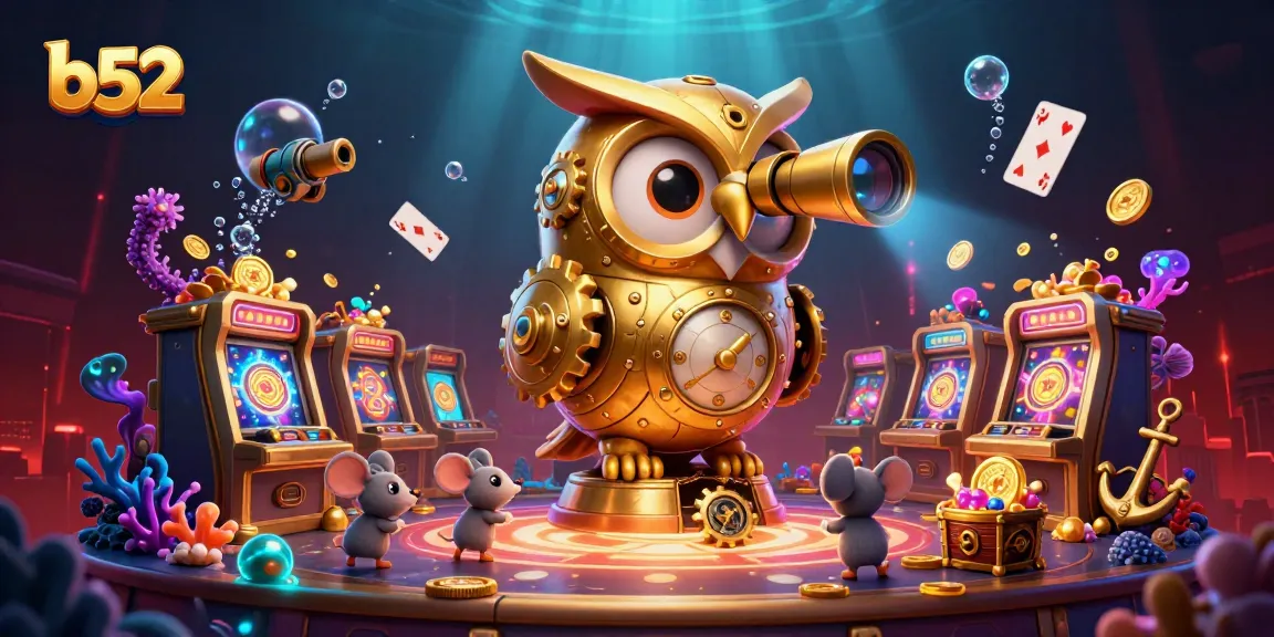 Experience the thrilling b52 casino adventure with unique characters amidst gold and gem treasures.