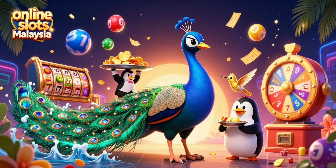Engage with exciting online slots Malaysia featuring vibrant slot reels, lucky symbols, and dynamic casino elements.
