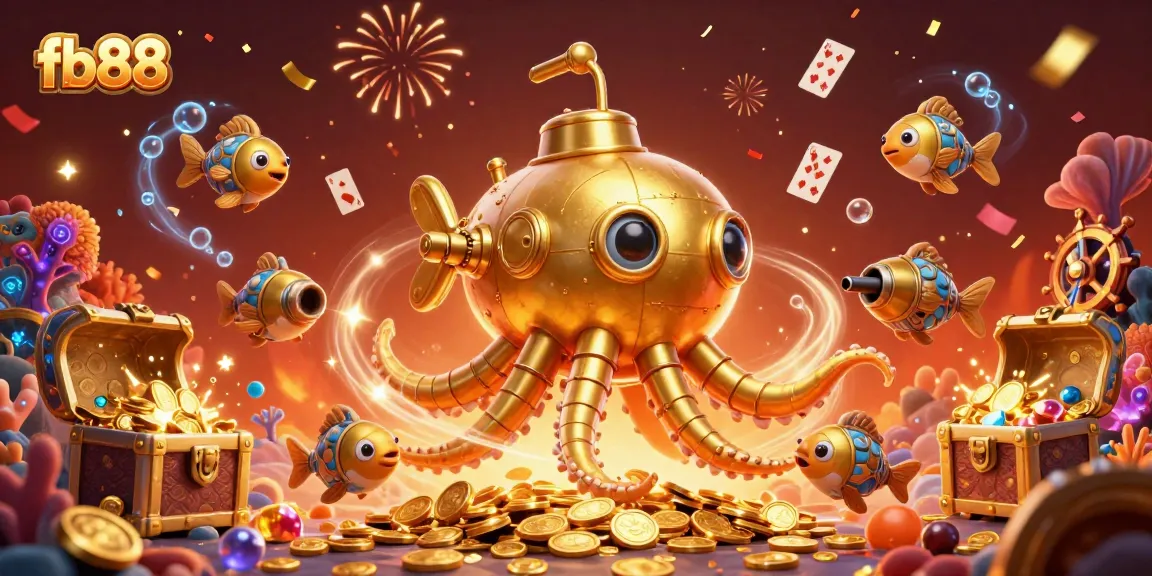 Experience exciting gameplay at fb88 with a lively underwater treasure scene filled with gold coins and games.