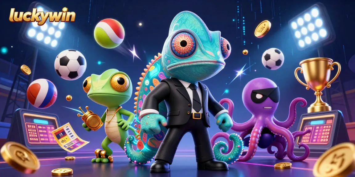 Engage with luckywin's vibrant casino atmosphere featuring animated characters and dynamic game elements.