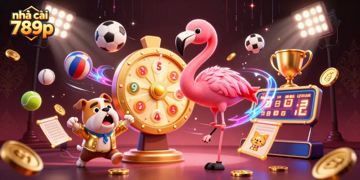 Experience excitement at nhà cái 789p with dynamic sports betting elements and vibrant gaming characters.