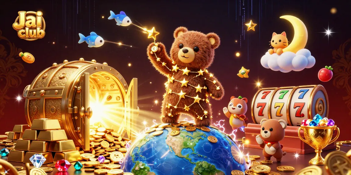 Engage with Jai club's immersive gaming experience featuring vibrant characters and dynamic casino elements.