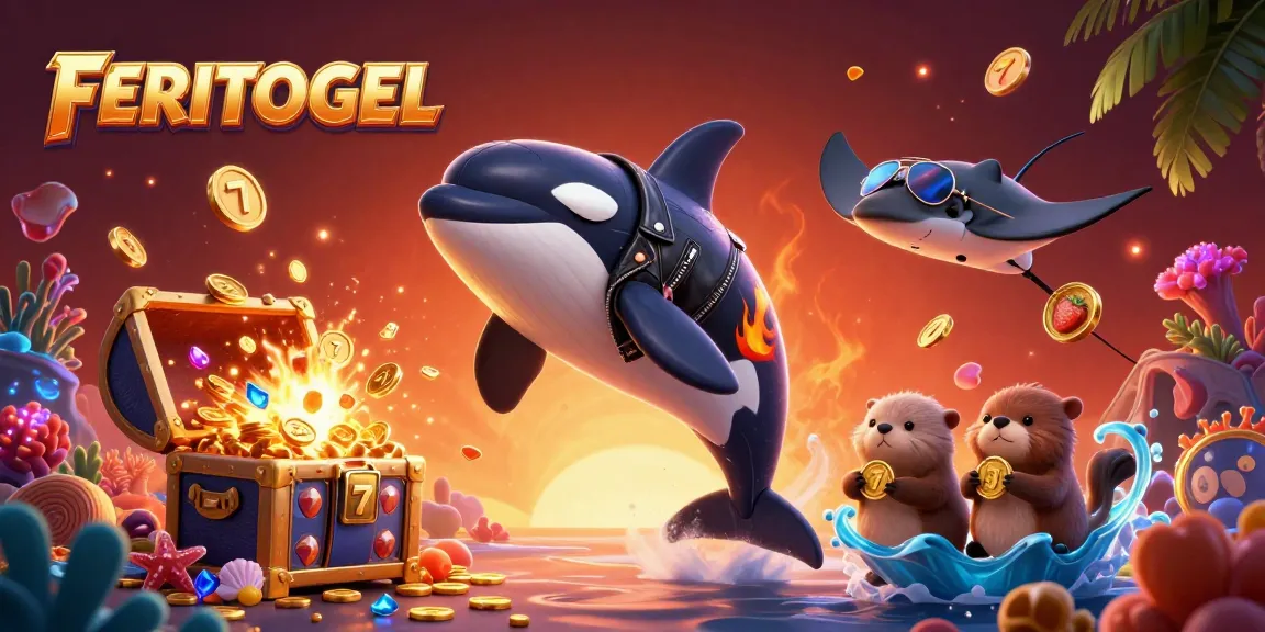 FERITOGEL players enjoy exciting jackpots, with colorful slot reels and rich golden coins animated in 3D.