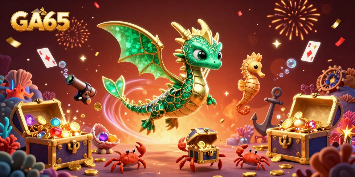 Engage with GA65 and experience vibrant casino excitement with emerald sea dragon and treasure-chest filled action.