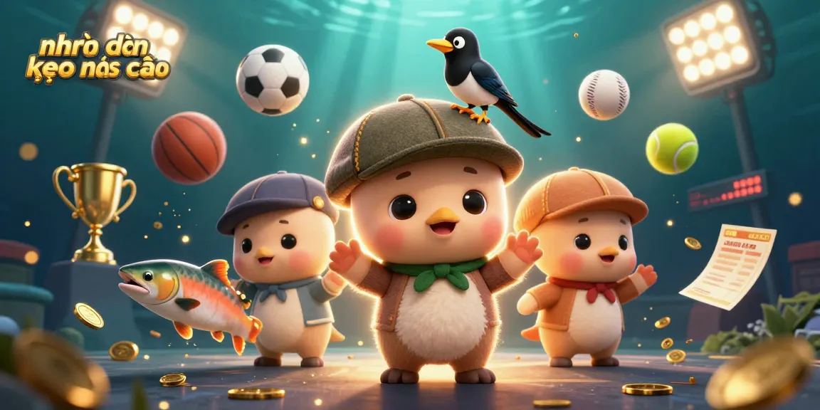 Experience the thrilling action of nhận định kèo nhà cái with playful characters, dynamic sports elements, and energetic gold coins!